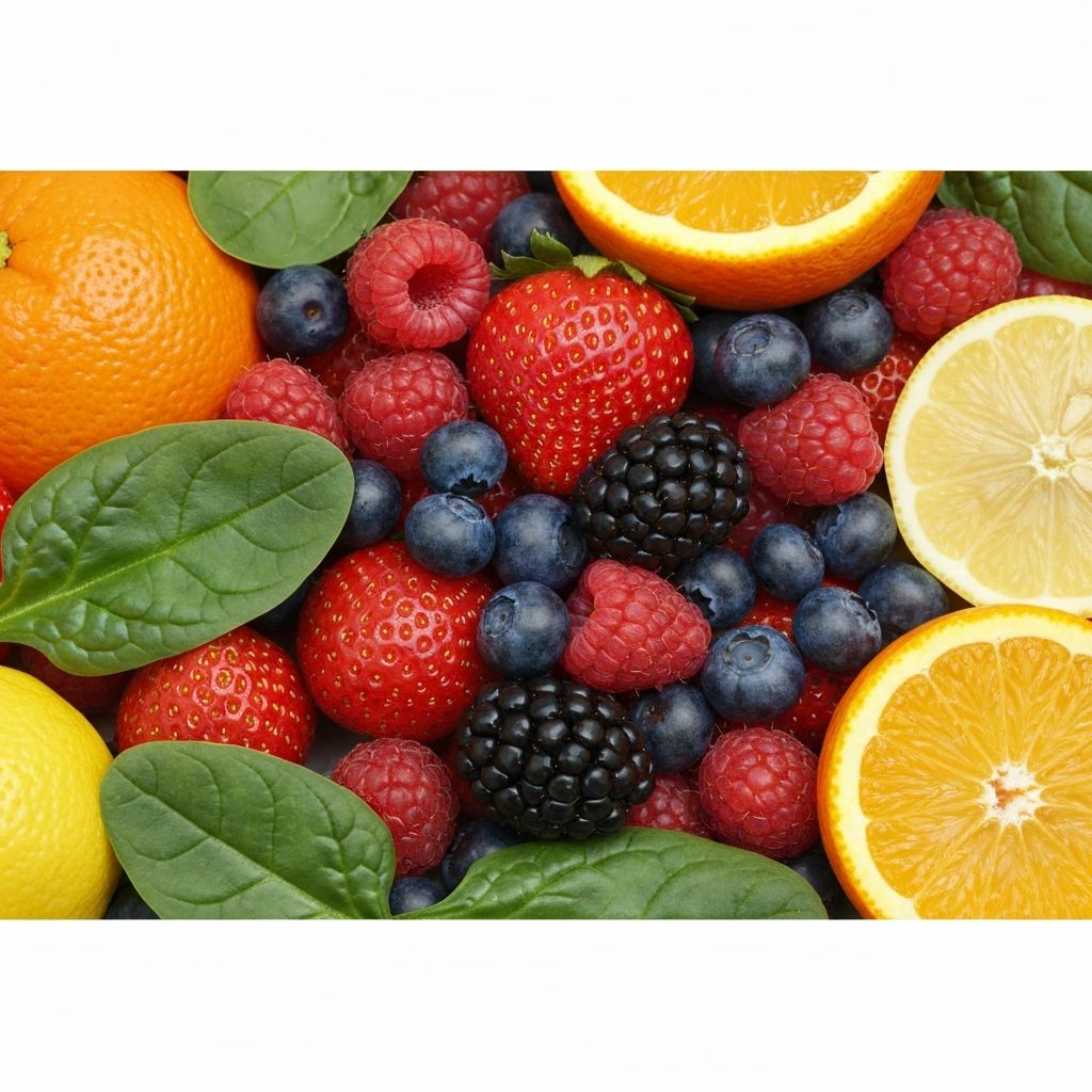 Beeren und grünes Gemüse